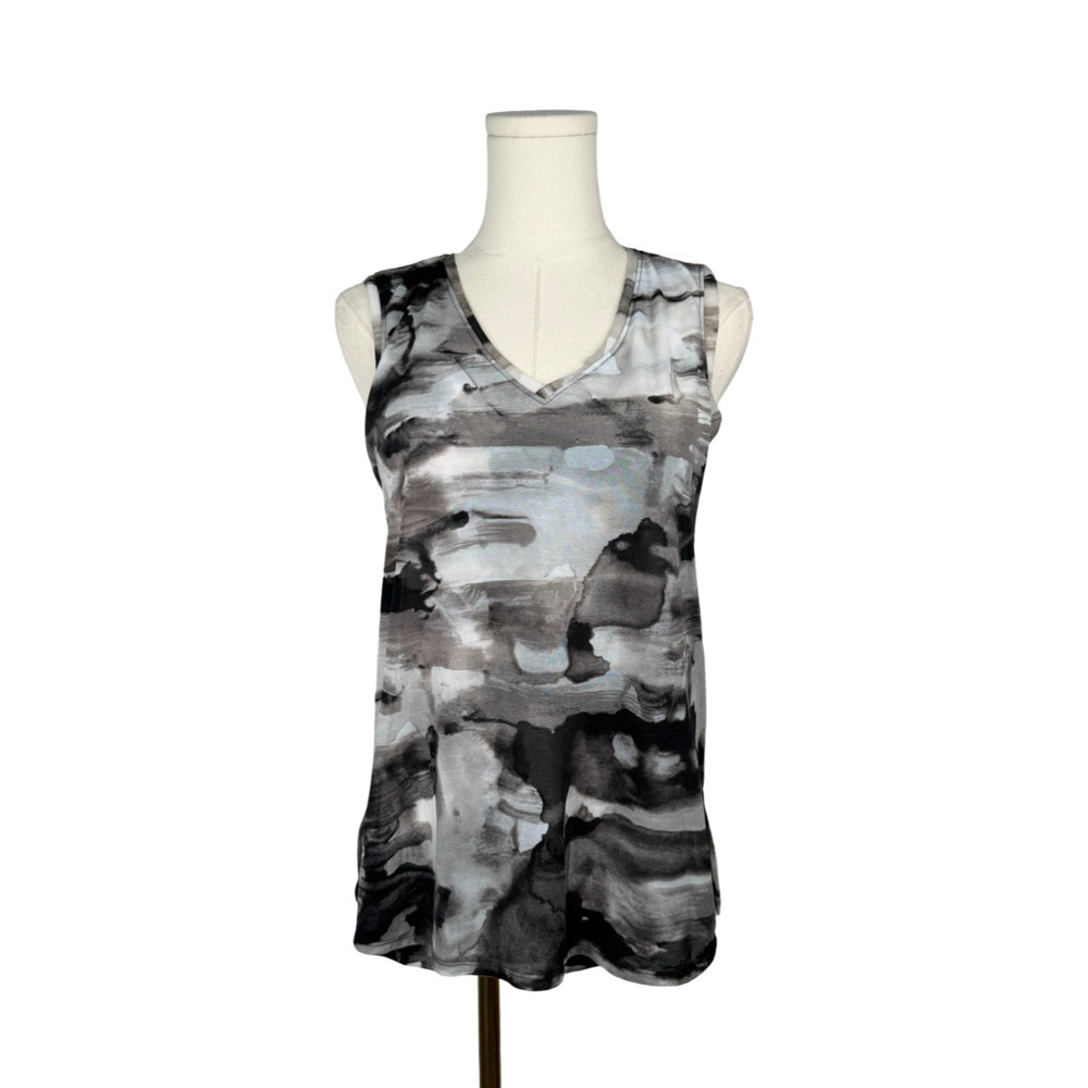 Simply Vera Vera Wang Women's Abstract Sleeveless Split Back Tank Top Sz. S